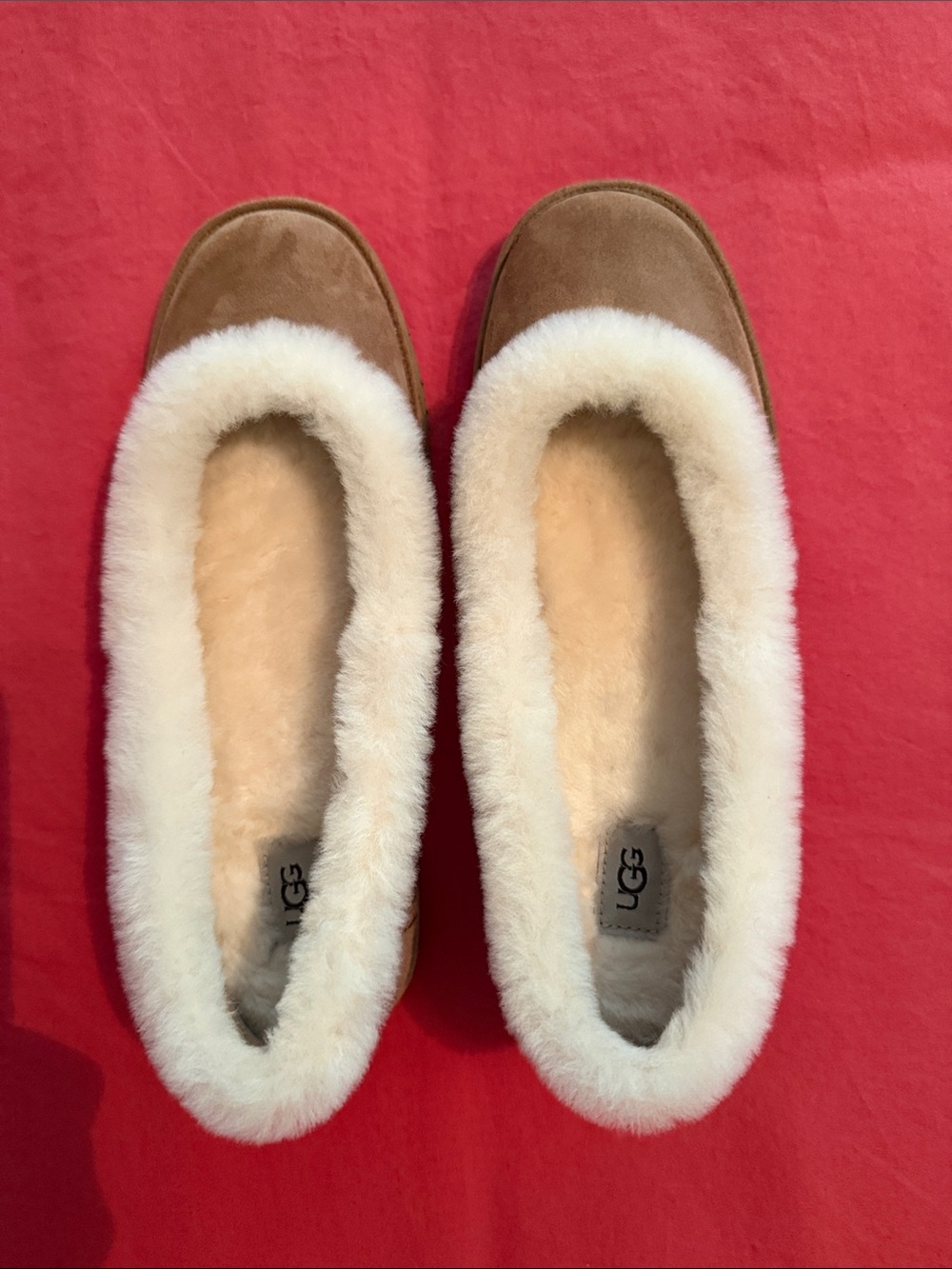 UGG Women's Zora Ballet Flat suede upper, sheepskin slipper. Brand new, no box